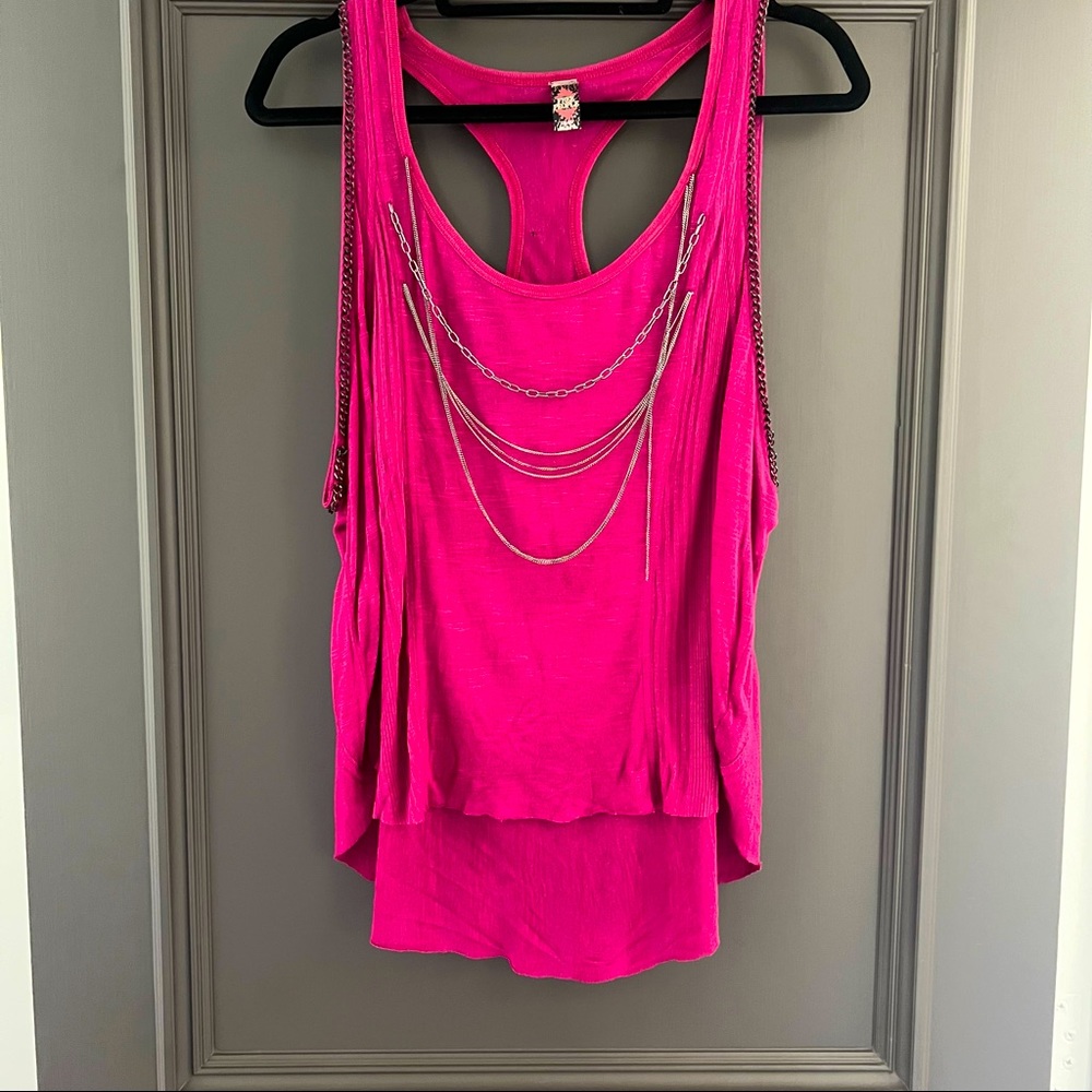 Free People magenta necklace tank